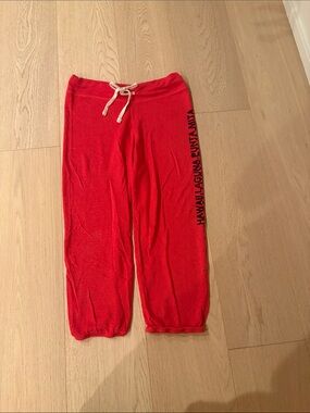 Sundry Bright Red Drawstring Cropped Joggers